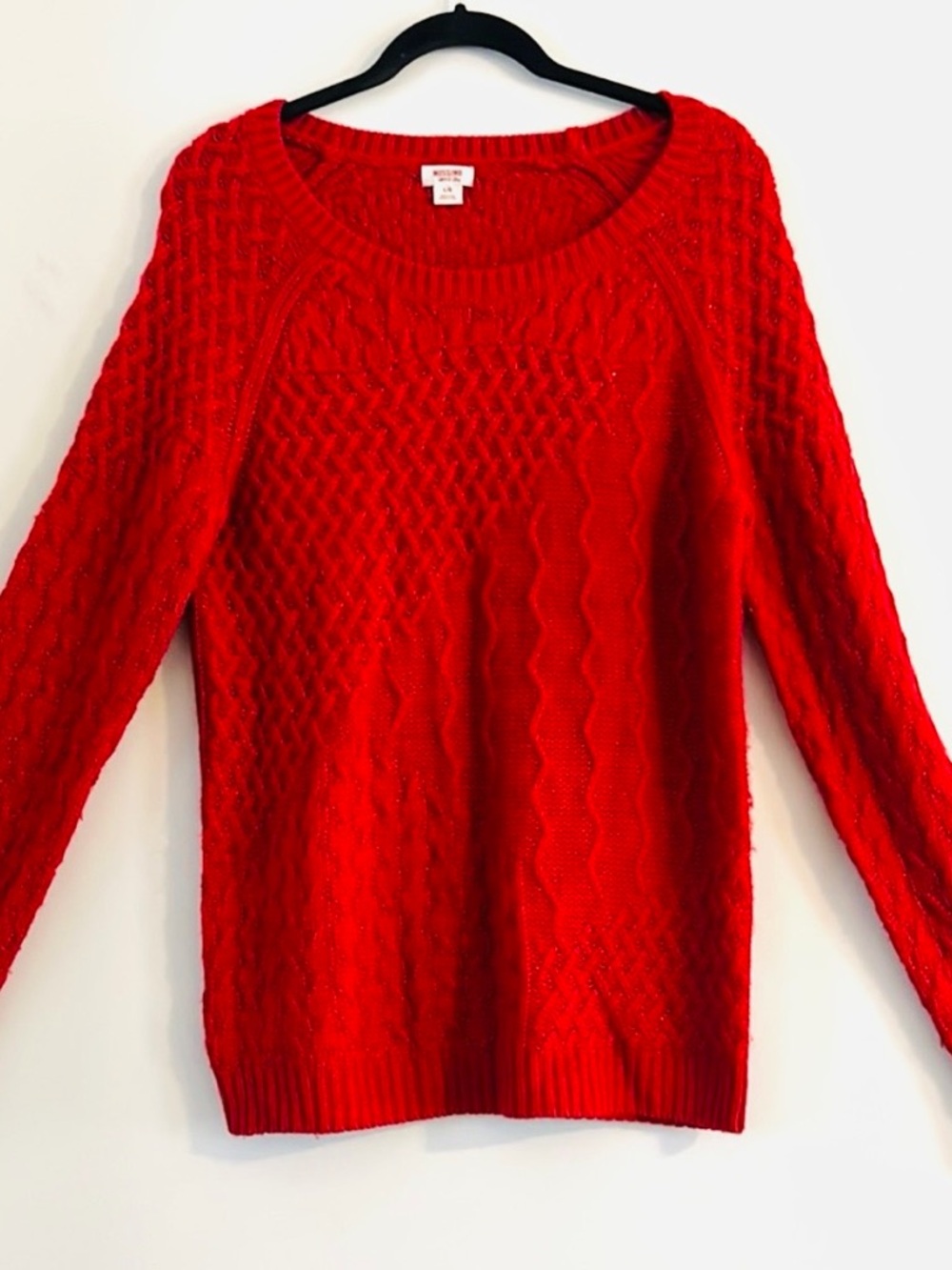 Massimo Red Textured Knit Sweater Size L